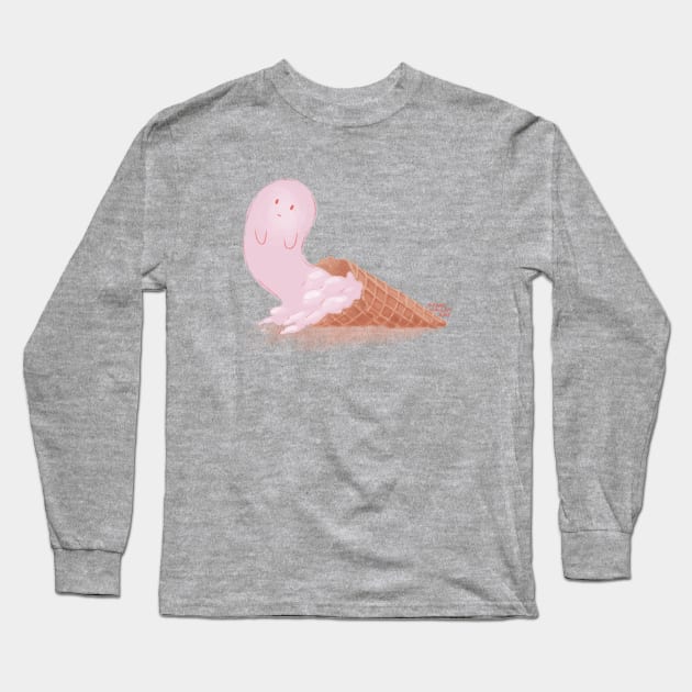 Ghost Ice Cream Long Sleeve T-Shirt by SarahWrightArt